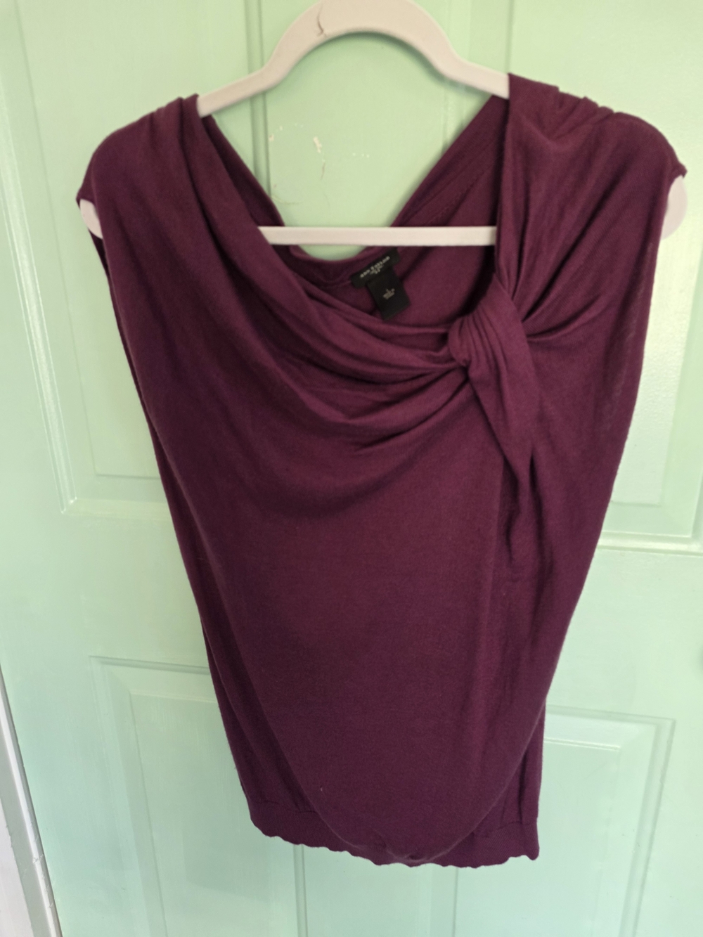 Ann Taylor Deep Plum Twist-Neck Sleeveless Tank